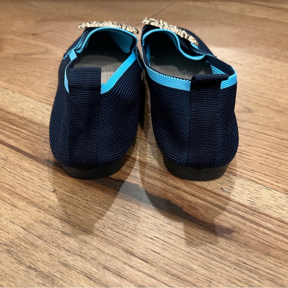 NWOT Women’s Navy Buckle Loafer 40 (9-9.5) - Picture 5 of 7